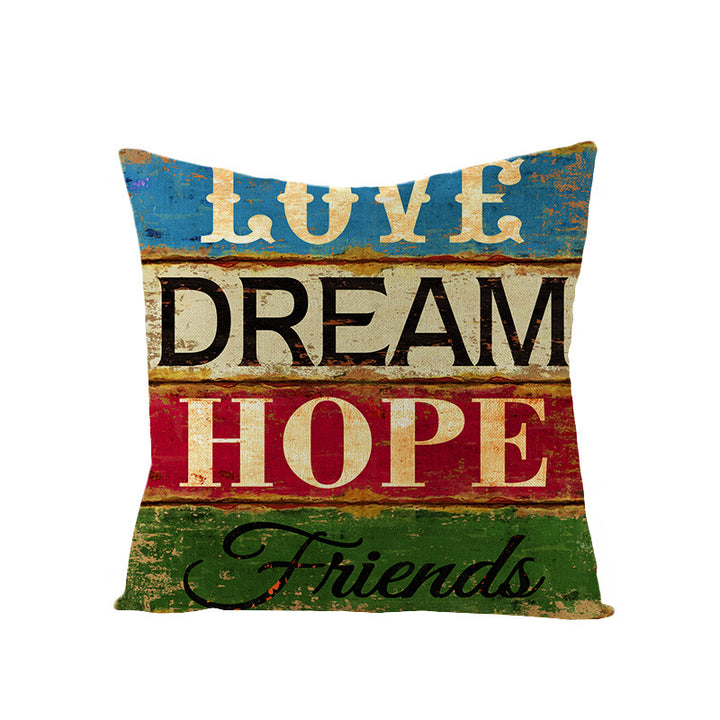 Vintage Inspirational Typographic Throw Pillow Cover