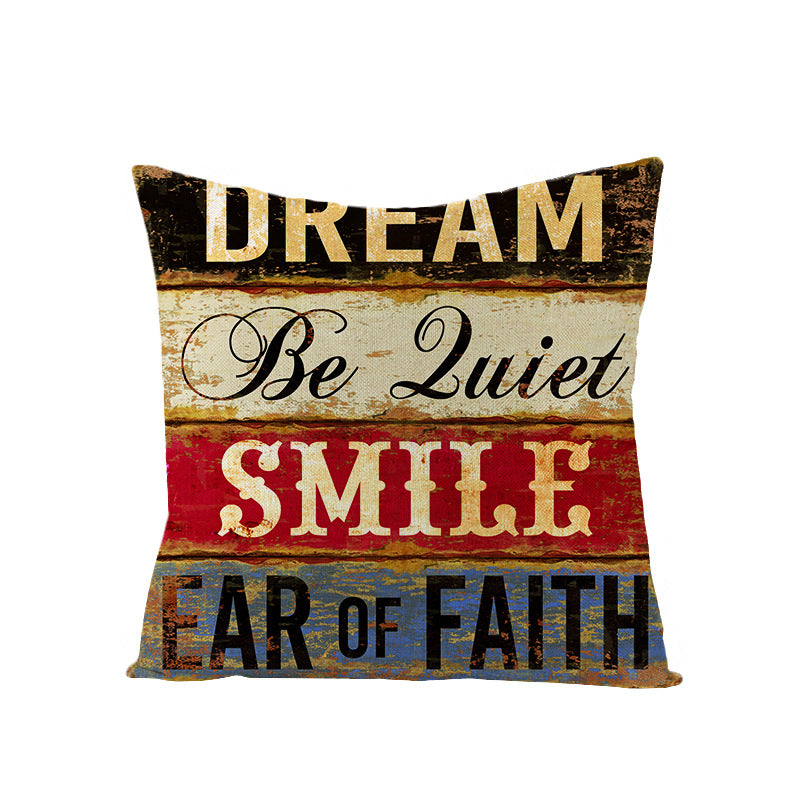 Vintage Inspirational Typographic Throw Pillow Cover