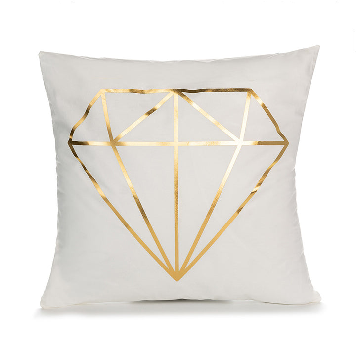 Decorative Square Pillow Cover with Foil Geometric Diamond Print