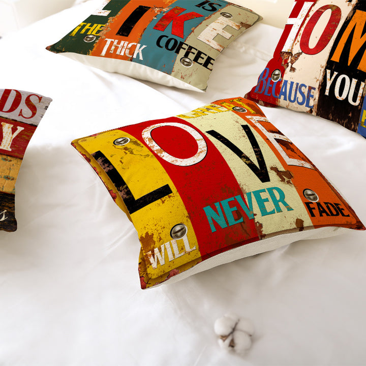 Vintage Inspirational Typographic Throw Pillow Cover