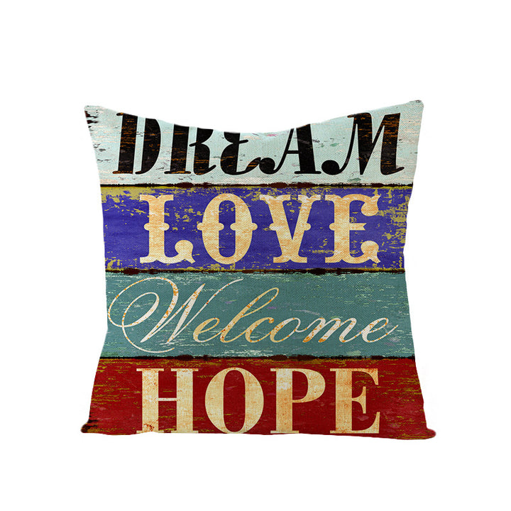 Vintage Inspirational Typographic Throw Pillow Cover