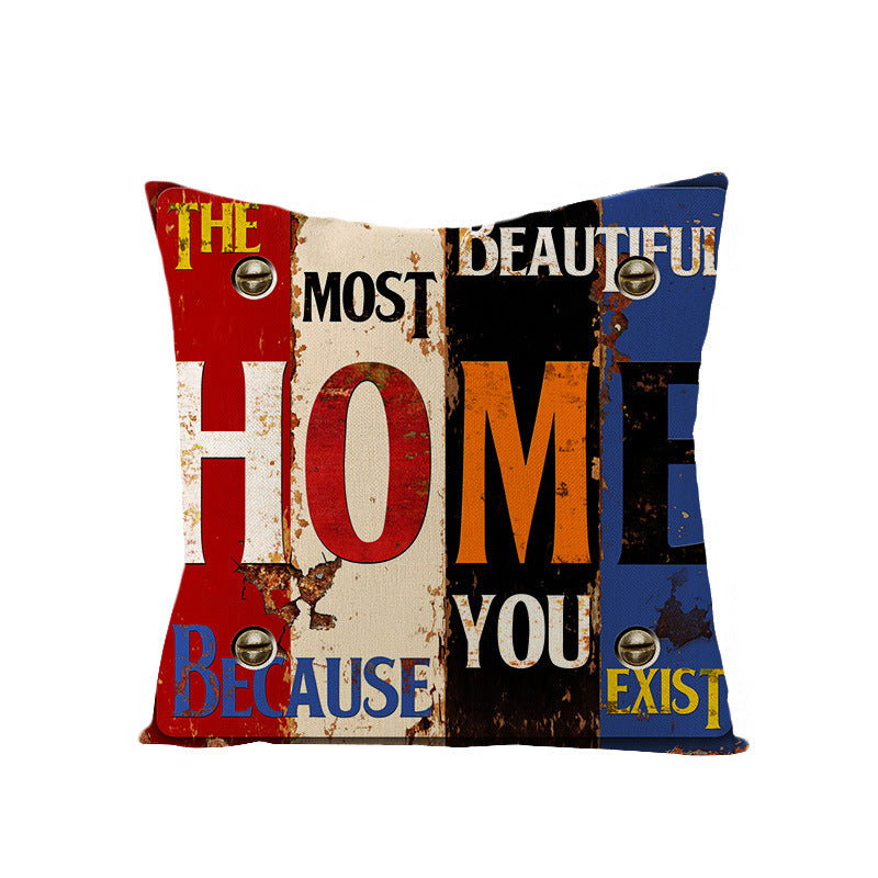 Vintage Inspirational Typographic Throw Pillow Cover