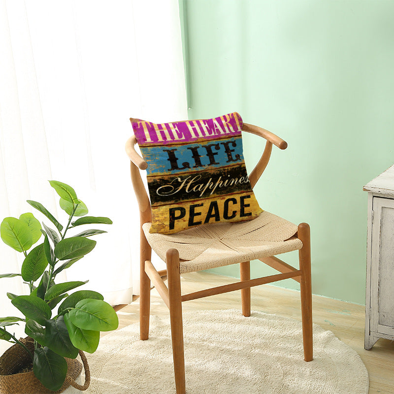 Vintage Inspirational Typographic Throw Pillow Cover