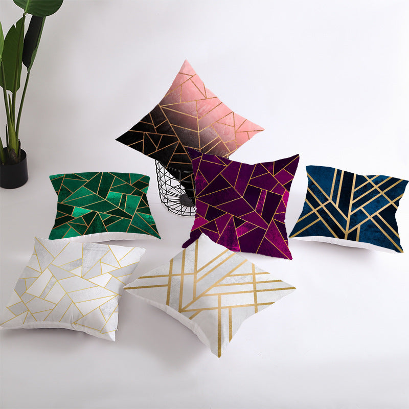 Decorative Geometric Velvet Throw Pillow Cover