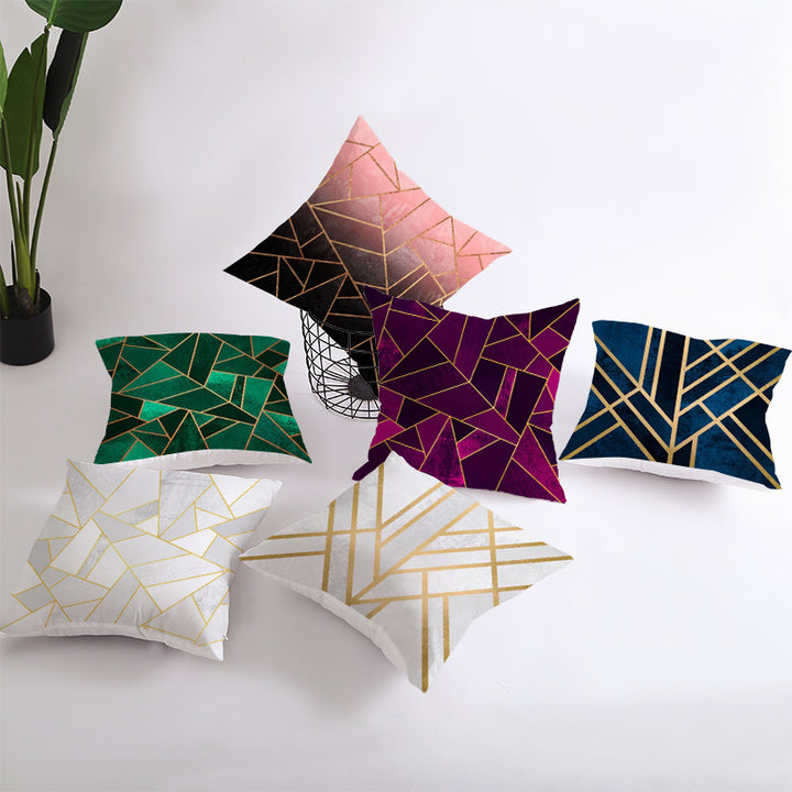 Decorative Geometric Velvet Throw Pillow Cover