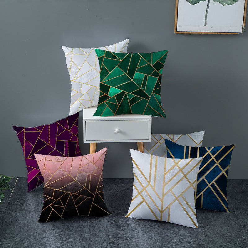 Decorative Geometric Velvet Throw Pillow Cover
