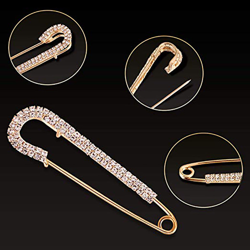 Decorative Pearl and Rhinestone Safety Pin Set Bowlift