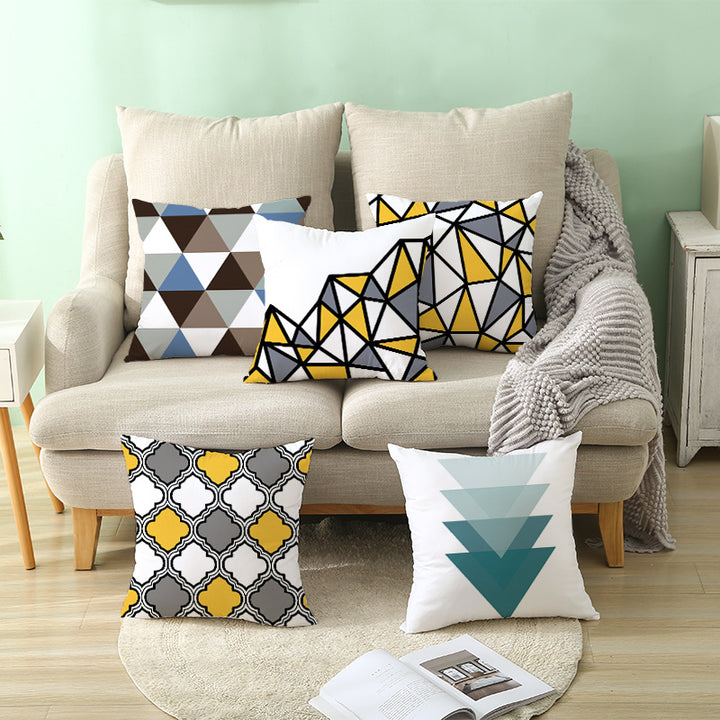 Decorative Tile-Pattern Throw Pillow Cover