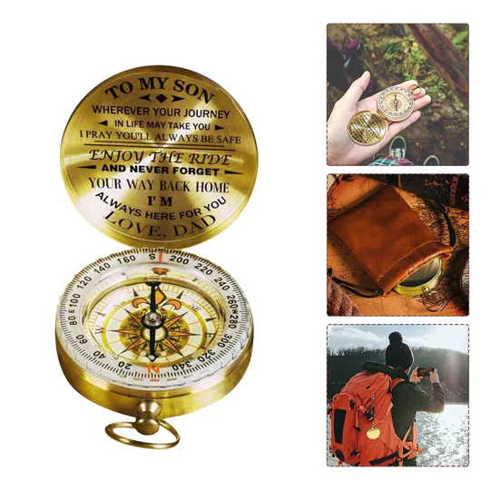 BowLift | Dad To Son - Enjoy The Ride - Compass Lettering Multi-Function Compass