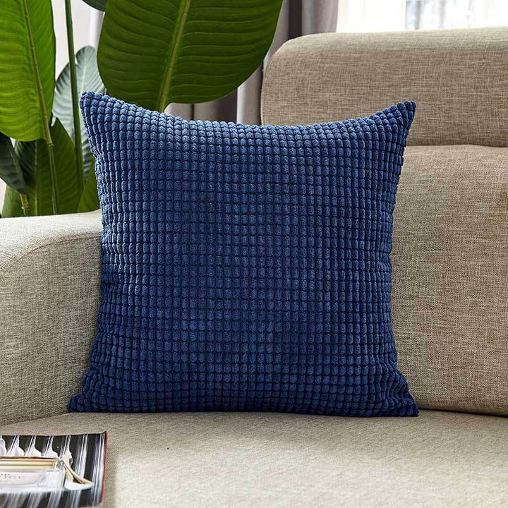 Square cushion cover with textured waffle chenille and concealed zipper Bowlift