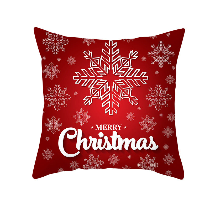 Festive Square Decorative Cushion Cover with Metallic Script Print and Concealed Zipper