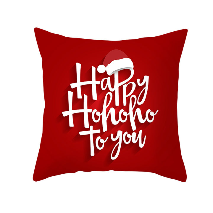 Festive Square Decorative Cushion Cover with Metallic Script Print and Concealed Zipper
