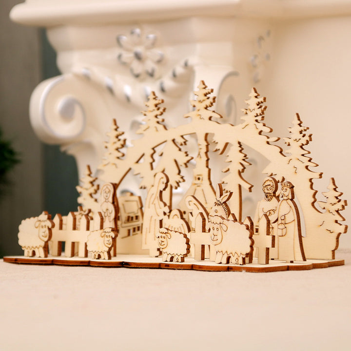 Decorative Wooden Christmas Scene Ornaments Bowlift