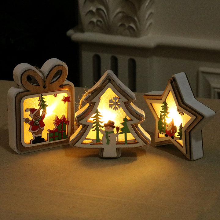 Decorative LED Christmas Scene Lantern Bowlift