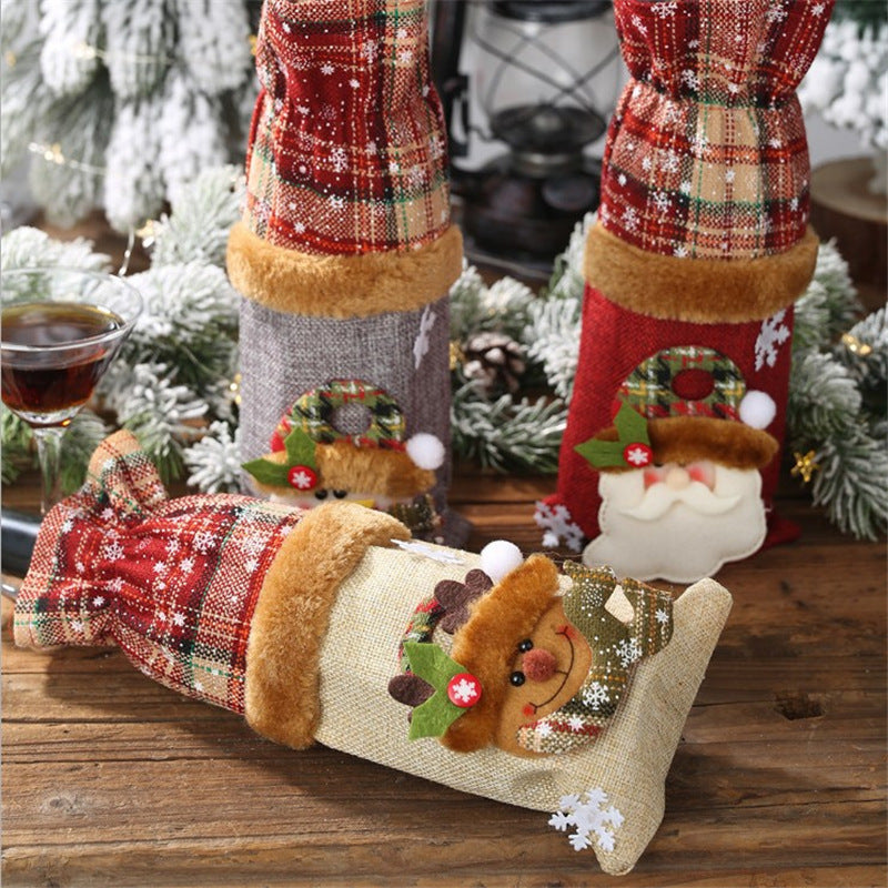 Decorative Holiday Wine Bottle Cover Bowlift