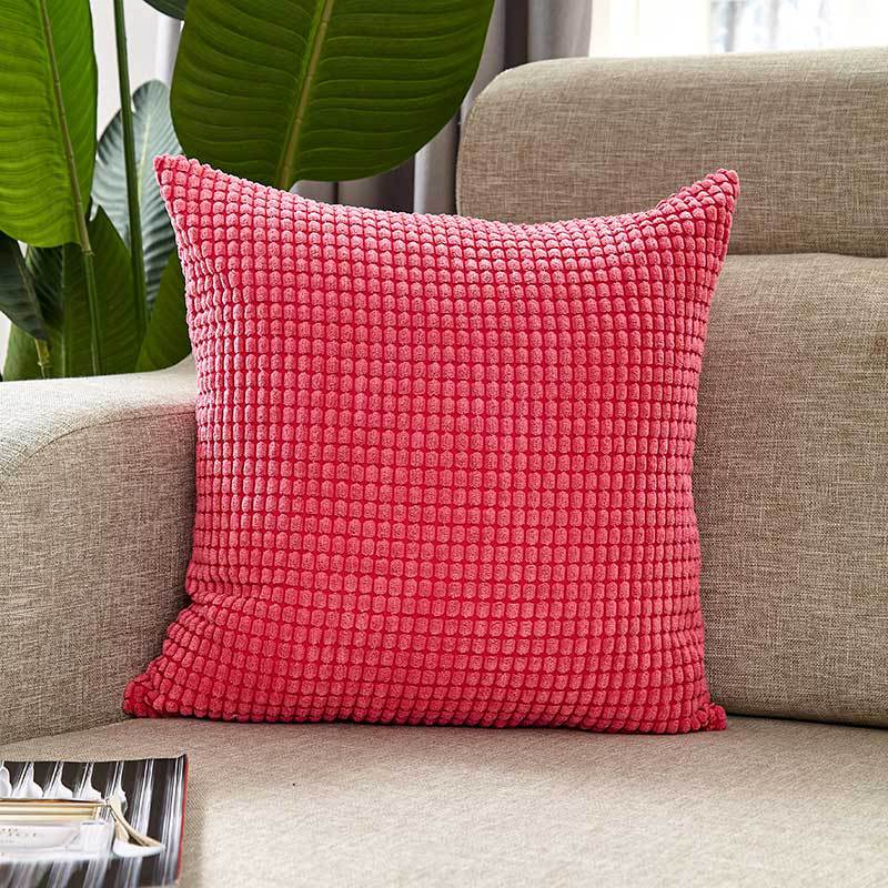 Square cushion cover with textured waffle chenille and concealed zipper Bowlift