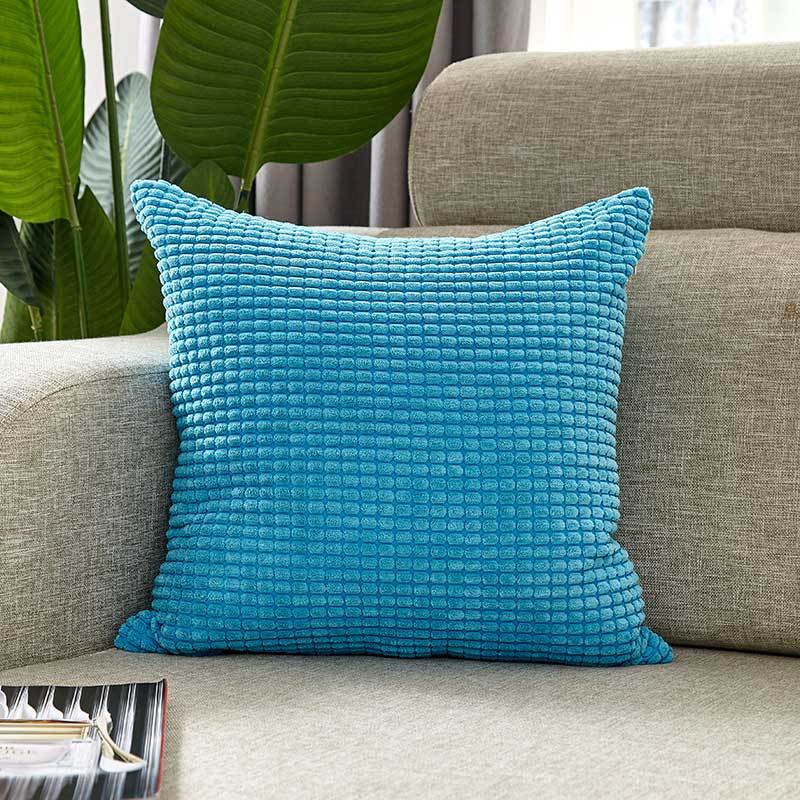 Square cushion cover with textured waffle chenille and concealed zipper Bowlift