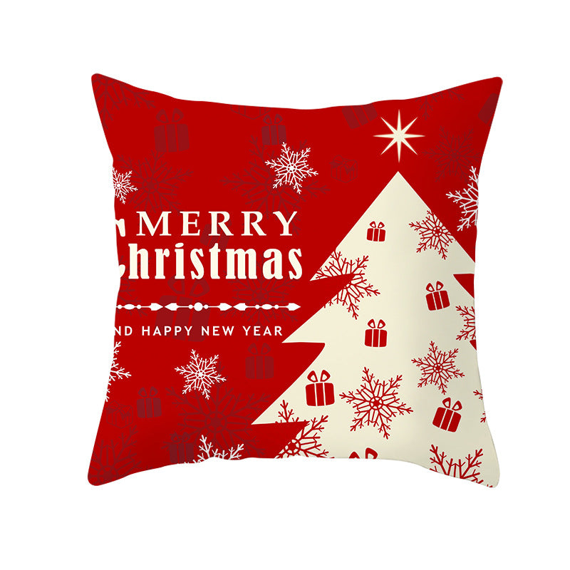Festive Square Decorative Cushion Cover with Metallic Script Print and Concealed Zipper