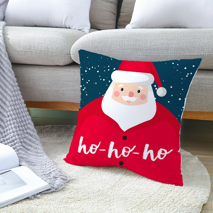 Festive Square Decorative Cushion Cover with Metallic Script Print and Concealed Zipper