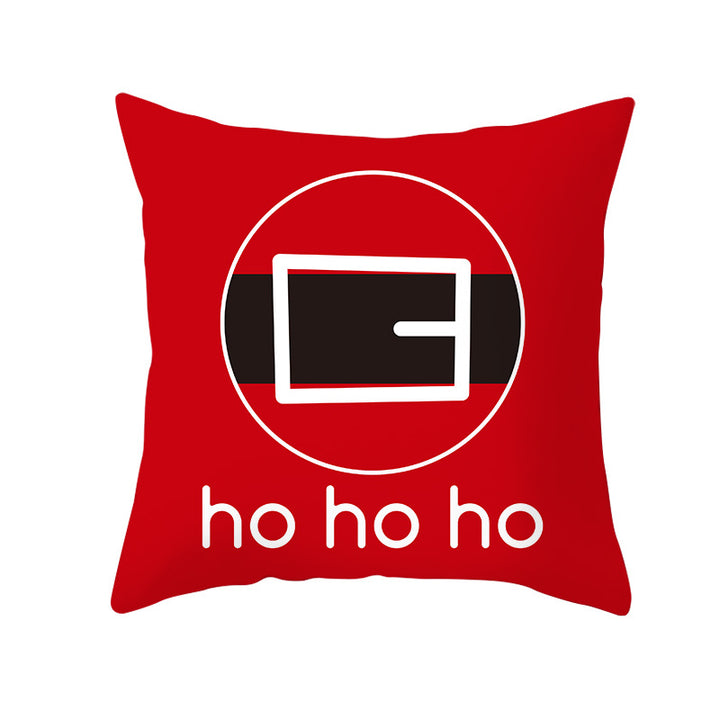 Festive Square Decorative Cushion Cover with Metallic Script Print and Concealed Zipper