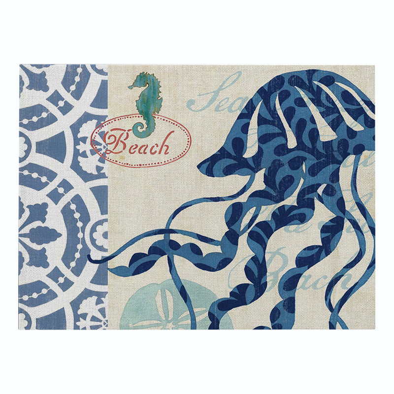 Nautical Mermaid Vintage Canvas Wall Art Print