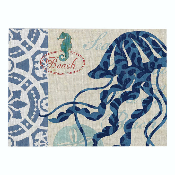 Nautical Mermaid Vintage Canvas Wall Art Print
