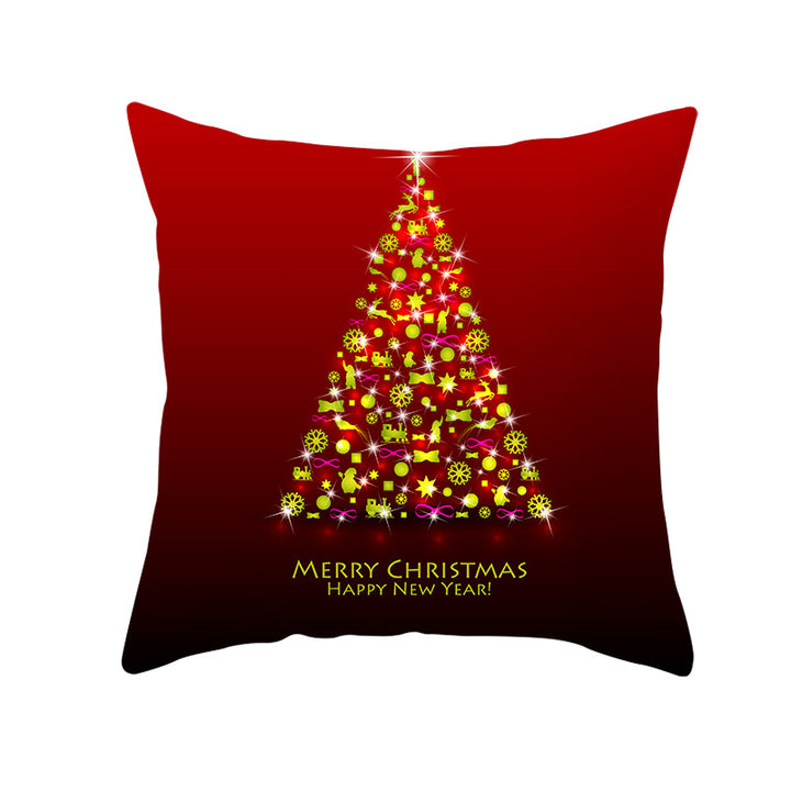 Festive Square Decorative Cushion Cover with Metallic Script Print and Concealed Zipper