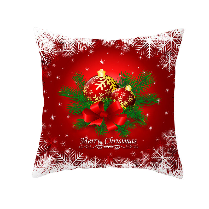 Festive Square Decorative Cushion Cover with Metallic Script Print and Concealed Zipper