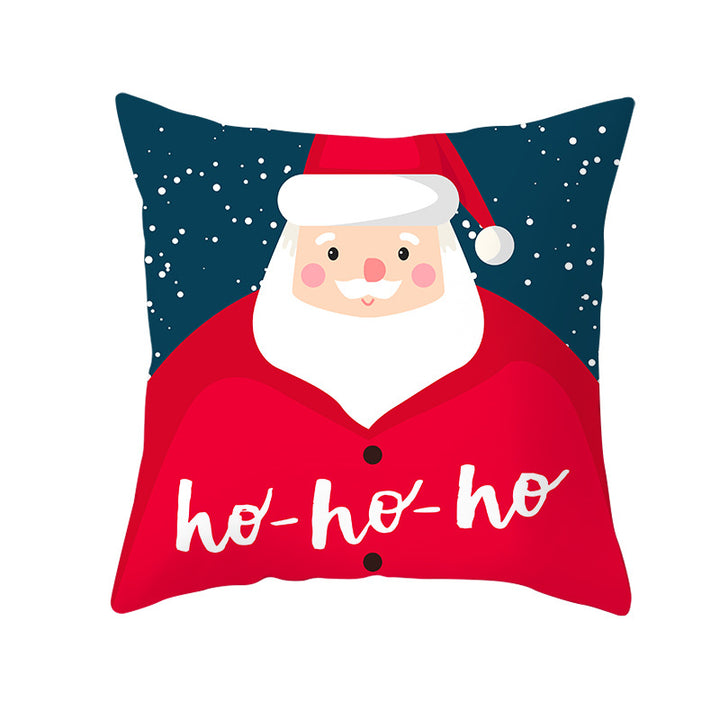 Festive Square Decorative Cushion Cover with Metallic Script Print and Concealed Zipper