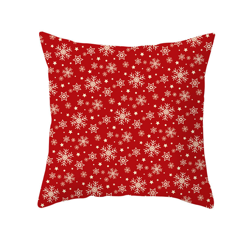 Festive Square Decorative Cushion Cover with Metallic Script Print and Concealed Zipper