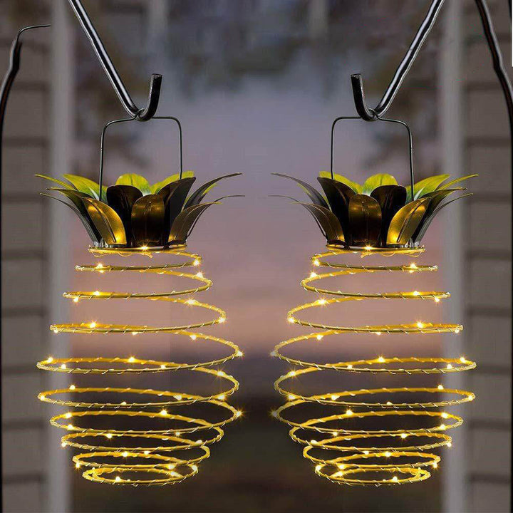 BowLift | Solar Pineapple Iron Lantern LED Copper Wire Outdoor Waterproof Garden Decorative Hanging Lights