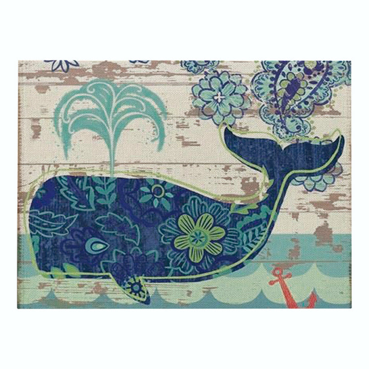 Nautical Mermaid Vintage Canvas Wall Art Print