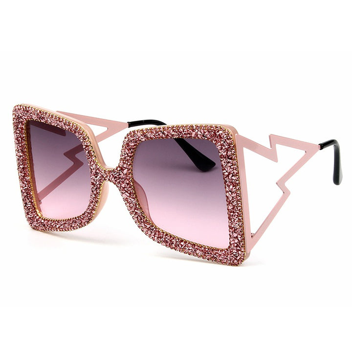 Women's oversized sunglasses with glittering crystal frame Bowlift