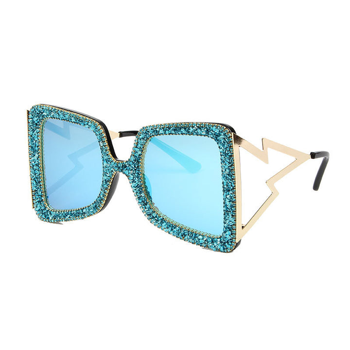 Women's oversized sunglasses with glittering crystal frame Bowlift