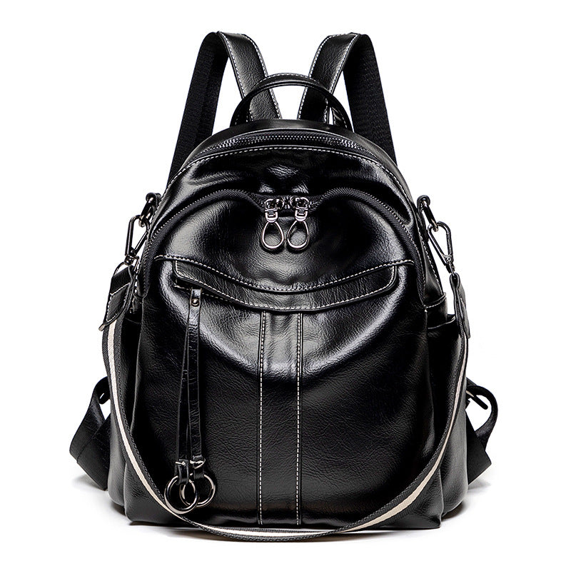 Multi-Pocket Stylish Leather Backpack