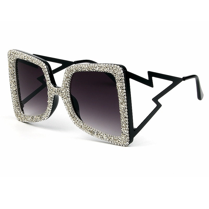 Women's oversized sunglasses with glittering crystal frame Bowlift