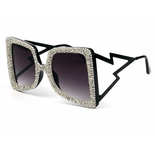 Women's oversized sunglasses with glittering crystal frame Bowlift
