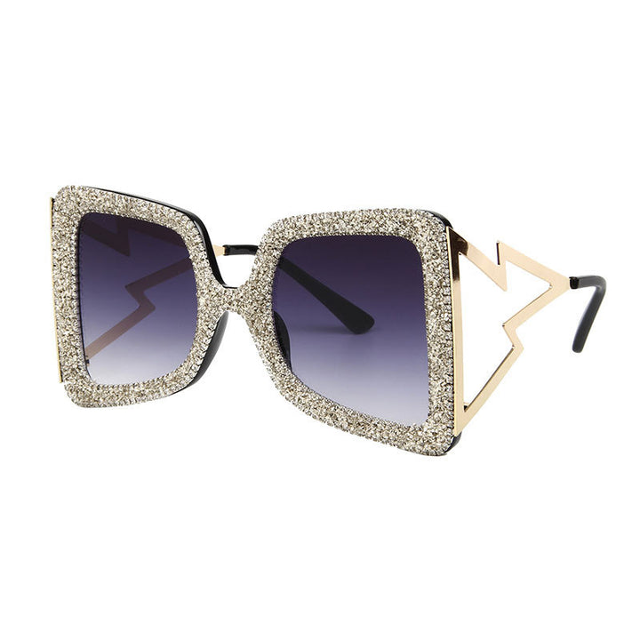 Women's oversized sunglasses with glittering crystal frame Bowlift