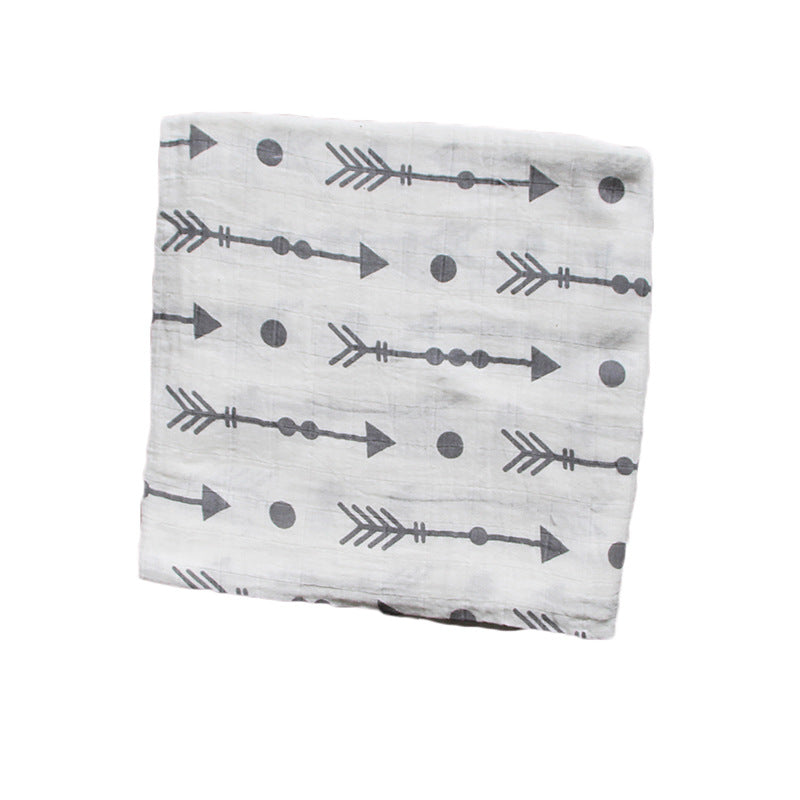 Cotton Muslin Baby Blanket with Heart Pattern Bowlift