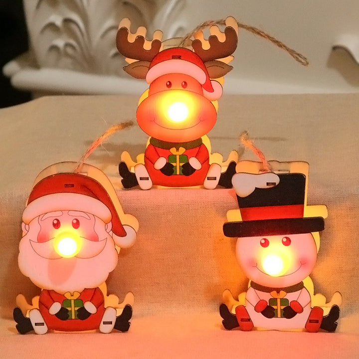 LED Illuminated Santa Ornament Bowlift