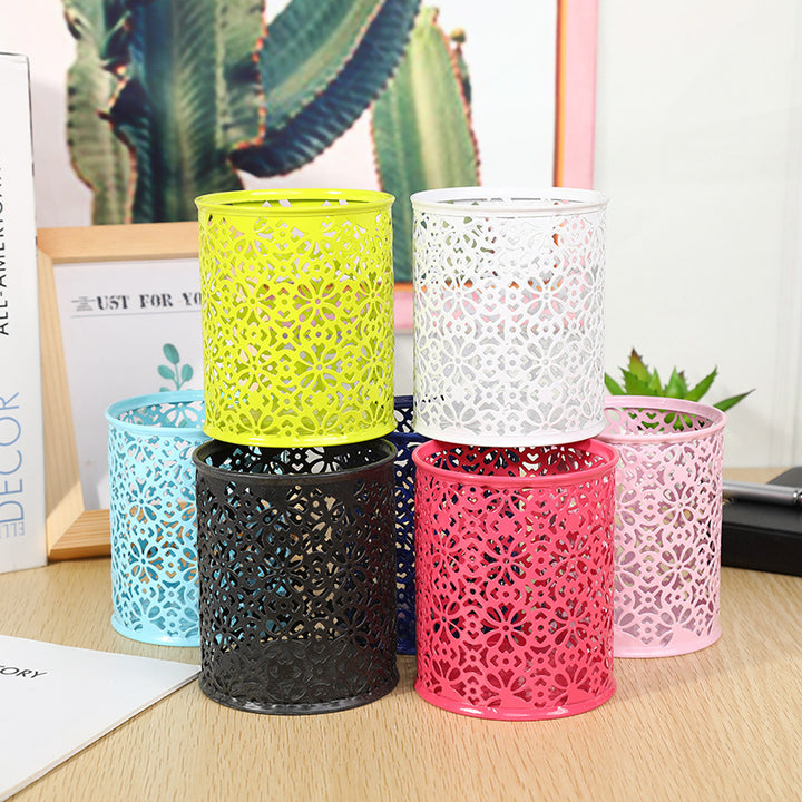 Floral Patterned Metal Pen Holder Bowlift
