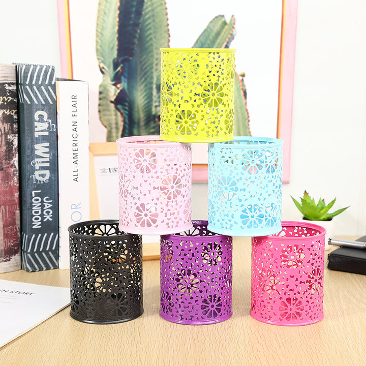 Floral Patterned Metal Desk Organizer Bowlift