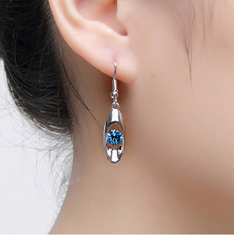 Elegant Crystal Oval Dangle Earrings Bowlift
