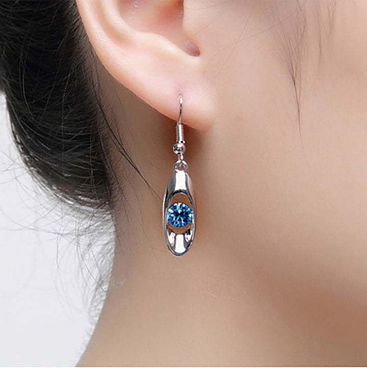 Elegant Crystal Oval Dangle Earrings Bowlift