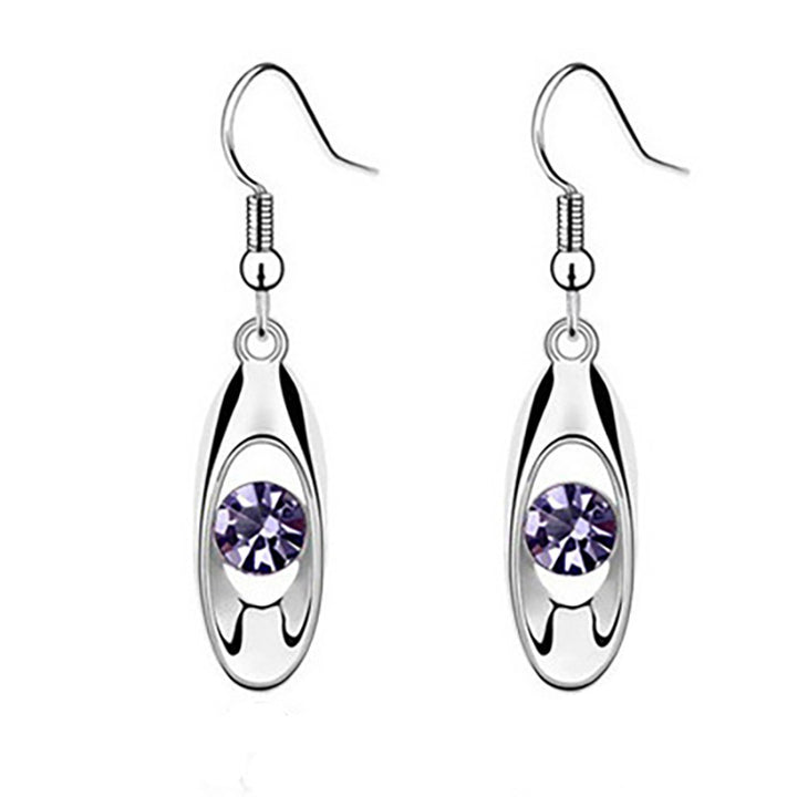 Elegant Crystal Oval Dangle Earrings Bowlift