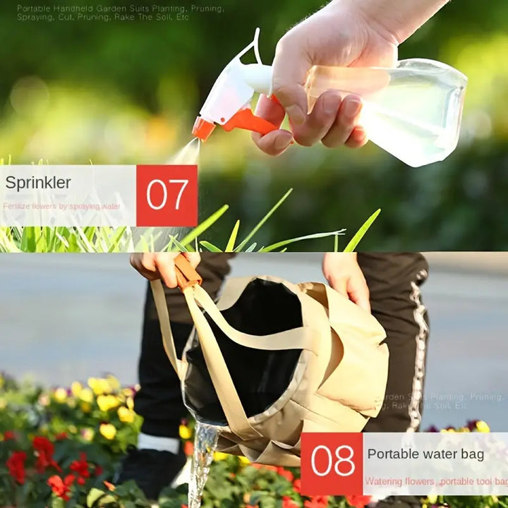 BowLift | Garden Tool Set with Carrying Bag – 10-piece Set for Garden Care