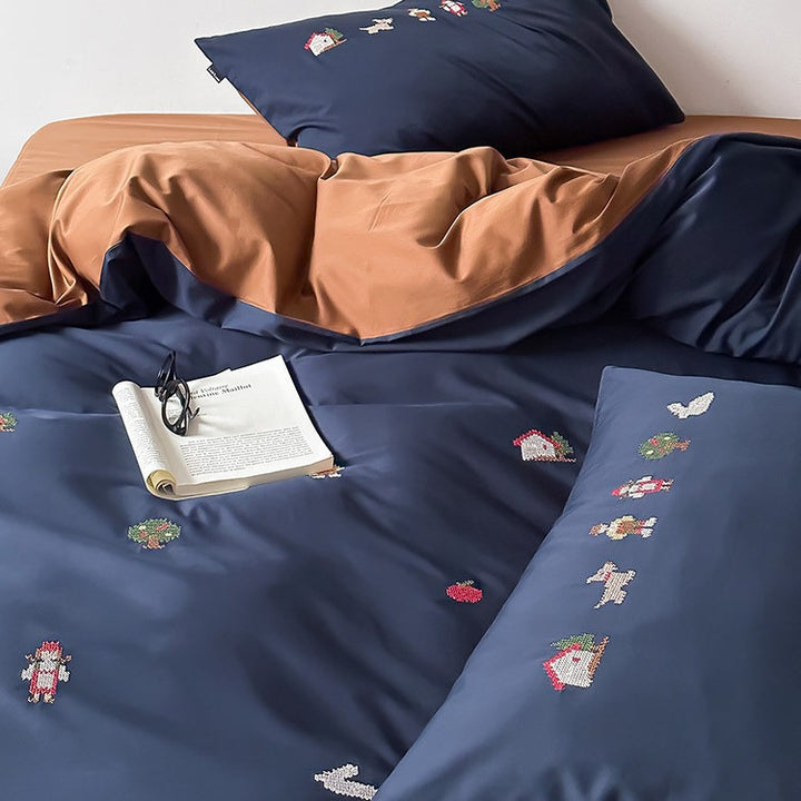 Children's bedding set, 4-piece, cotton, cartoon design