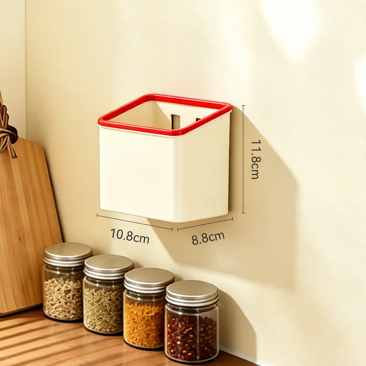 Magnetic kitchen storage box for the refrigerator door