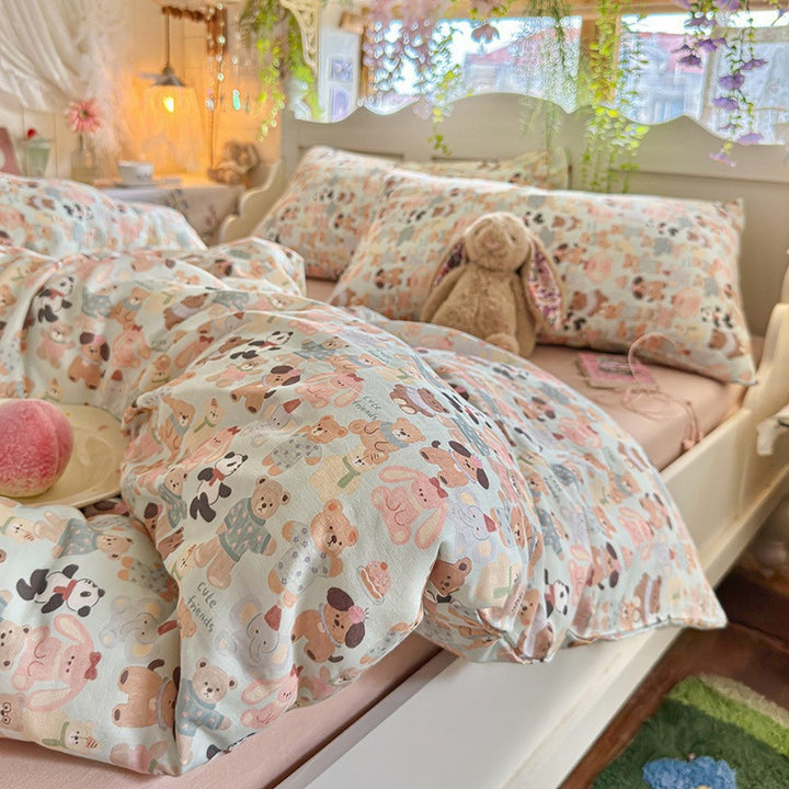 Cotton bedding set, double-layer yarn, various sizes