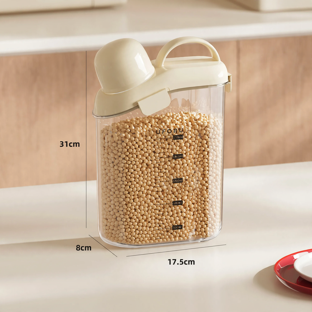 Portable storage container with handle, 1–2 L, food safe
